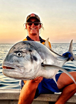 Giant Trevally caught by Chris Rushford at Rowley Shoals