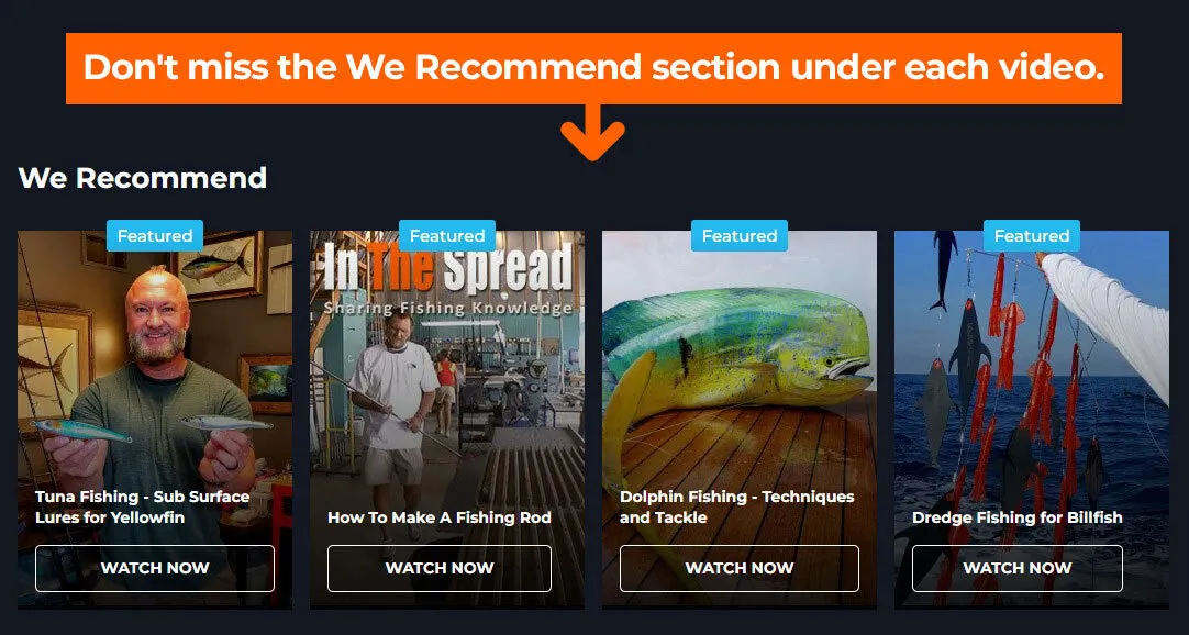 Recommend section under each video