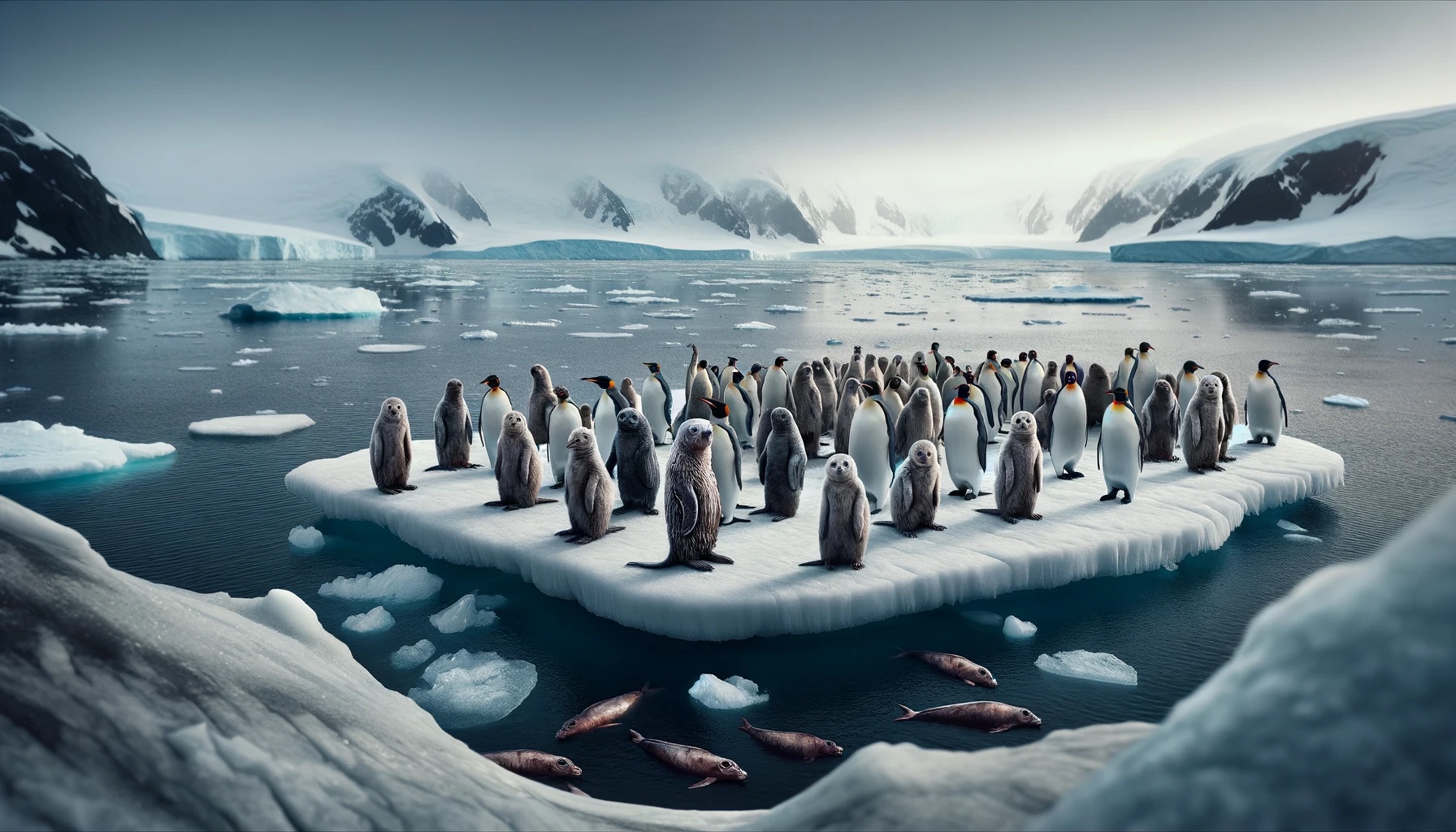 starving seals and penguins in the Antarctic due to overfishing krill