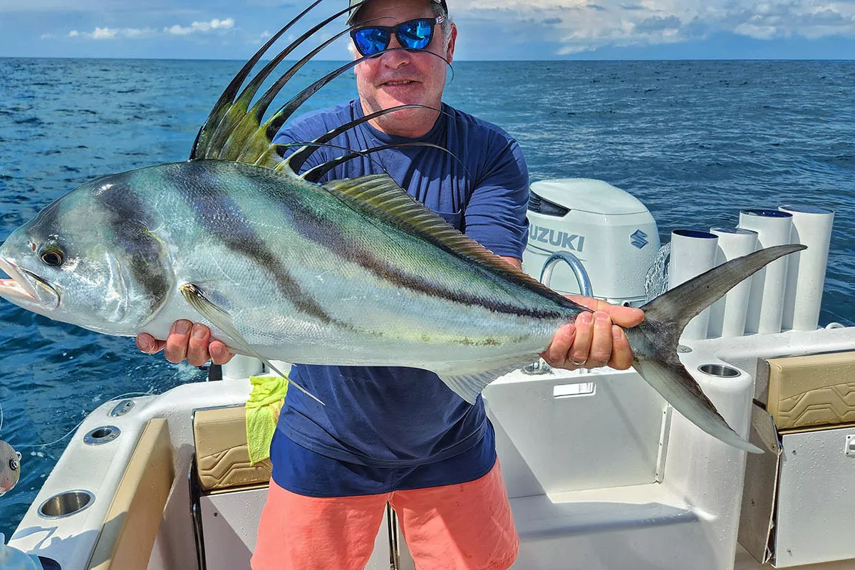 Costa Rica roosterfish caught by Reubin Payne with Colio Sportfishing
