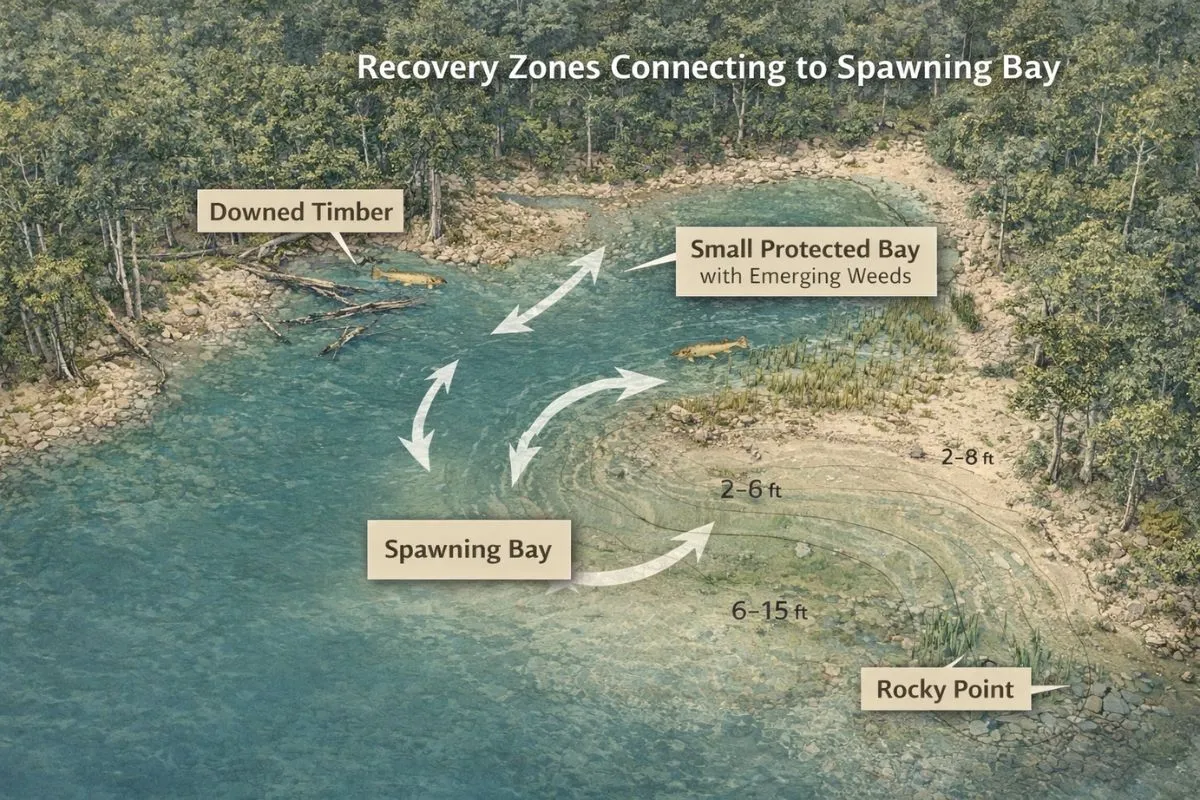 muskie recovery zones and habitat for post spawn