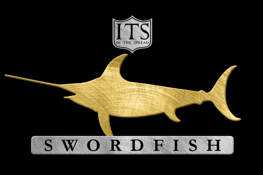 in the spread swordfish brushed metal decal