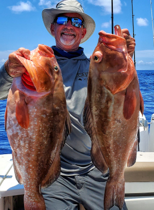 kevin adney with a Florida gag grouper caught bottom fishing
