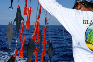 dredge being delpoyed while filming In The Spread fishing course