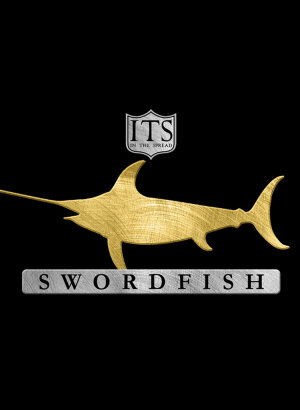 in the spread swordfish brushed metal decal