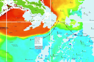 Hiltons Chlorophyll Charts used for offshore fishing