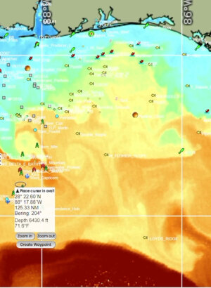 SST or sea surface temperature map of the Gulf of America