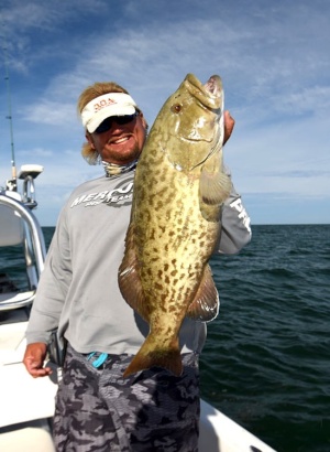 a nice gag grouper caught trolling by Dan Clymer