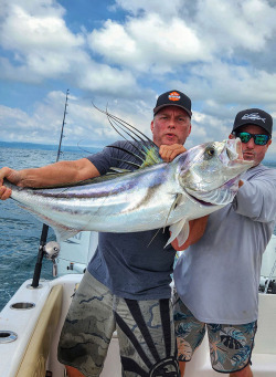 Seth Horne with a big roosterfish caught in deepwater off the Osa Peninsula in Costa Rica