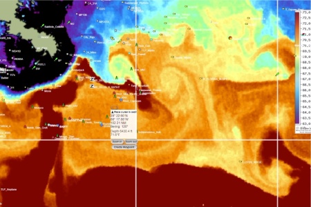 SST or sea surface temperature map of the Gulf of America