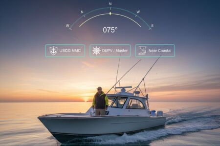 licensed captain navigating at dawn